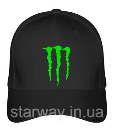 Чорна кепка бейсболка monster energy | логотип принт