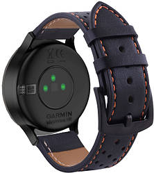 Шкіряний ремінець Classico для Garmin Vivomove HR Black Orange (Гармин Вивомове НР)