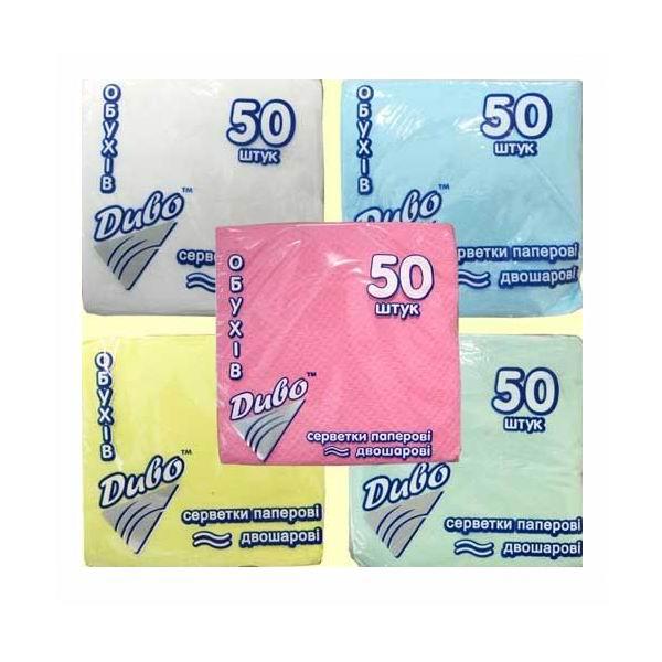 Серветки 24х25см ПРО 2 слойн. Білі 50шт, фото 1