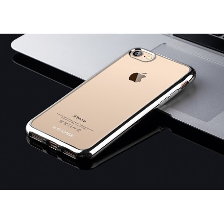 Прозорий силіконовий TPU чехол G-CASE для IPhone 7 Сріблястий