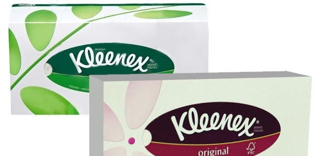 Серветки в коробці Kleenex 70шт 20*20см 3 шарові Family Оriginal -565