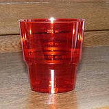 Стакани склоподібні 200 мл 25 шт червоні, фото 4