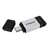 USB3.2 32GB Type-C Kingston DataTraveler 80 Grey/Black (DT80/32GB), фото 4