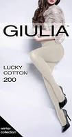 Колготки женские тёплые Giulia Lucky Cotton 200 3, Молочный (panna)