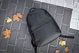 Чоловічий міський чорний рюкзак з екожі RGB-23 молодіжний для ноутбука, фото 5