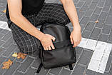 Чоловічий міський чорний рюкзак з екожі RGB-23 молодіжний для ноутбука, фото 6