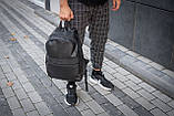 Чоловічий міський чорний рюкзак з екожі RGB-23 молодіжний для ноутбука, фото 7