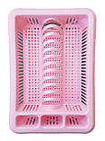 Сушарка для тарілок 2-ярусна рожева "Elif Plastik", фото 2