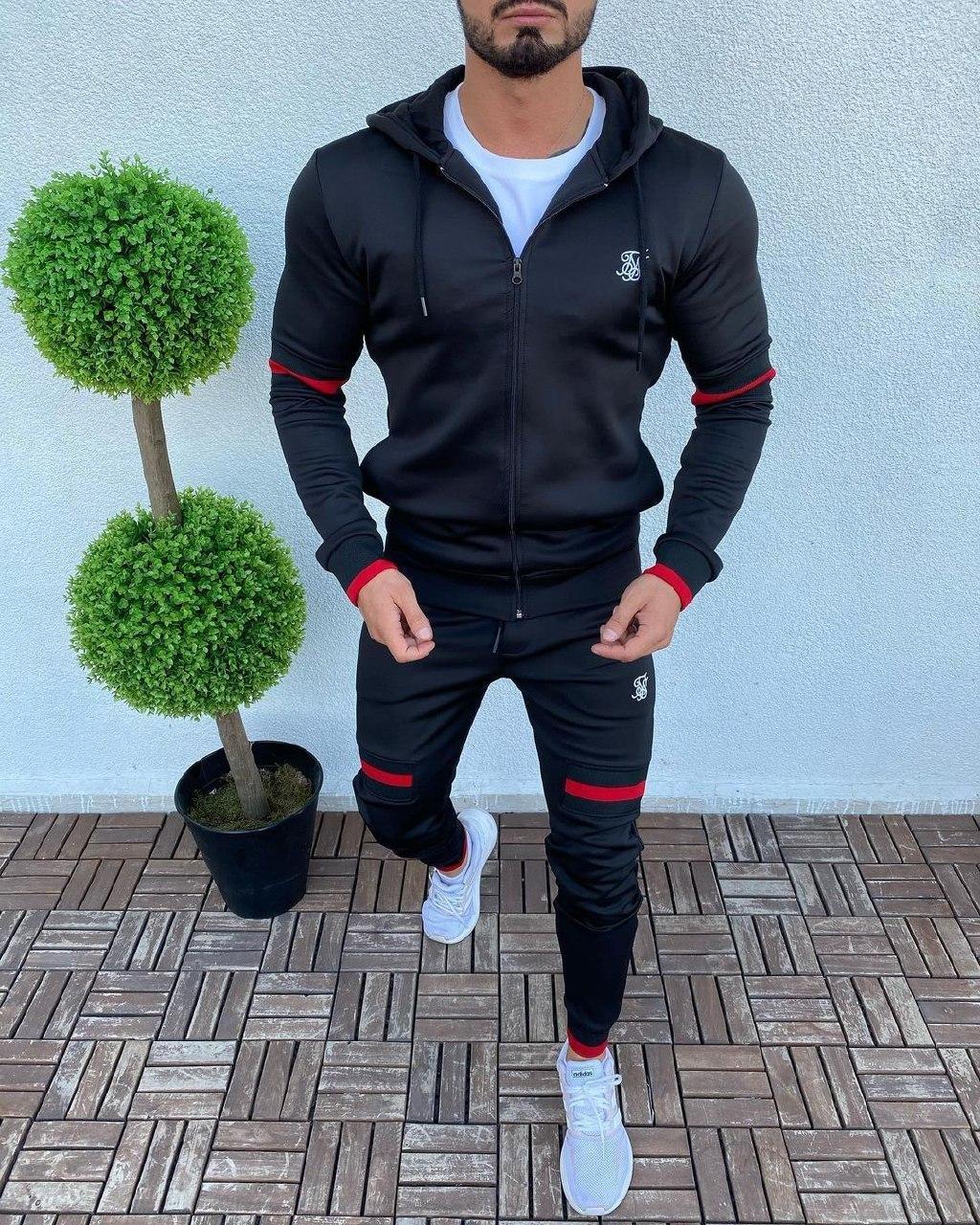 Чоловічий спортивний костюм Sik Silk M613 чорний, фото 1