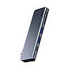 USB-хаб Baseus Harmonica Five-in-one HUB Adapter Grey (CAHUB-K0G), фото 6