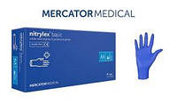 Перчатки нитриловые неопудренные NITRYLEX BASIC Mercator Medical (синие) размер М