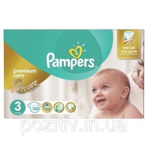 Підгузники Pampers Premium Care Midi 3 (5-9 кг) 120 шт. (Памперси)