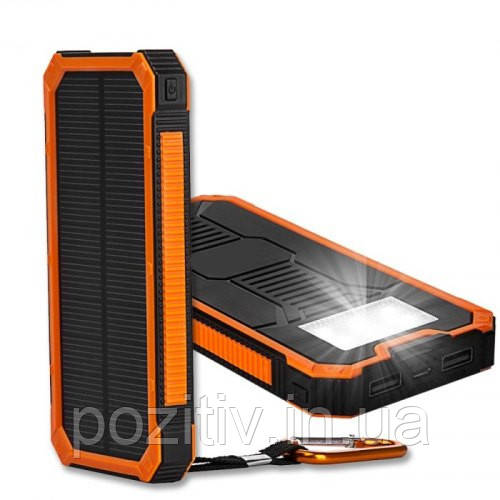 Зовнішній акумулятор Power Bank Solar 20000 mah (ліхтар+ USB-кабель), фото 1