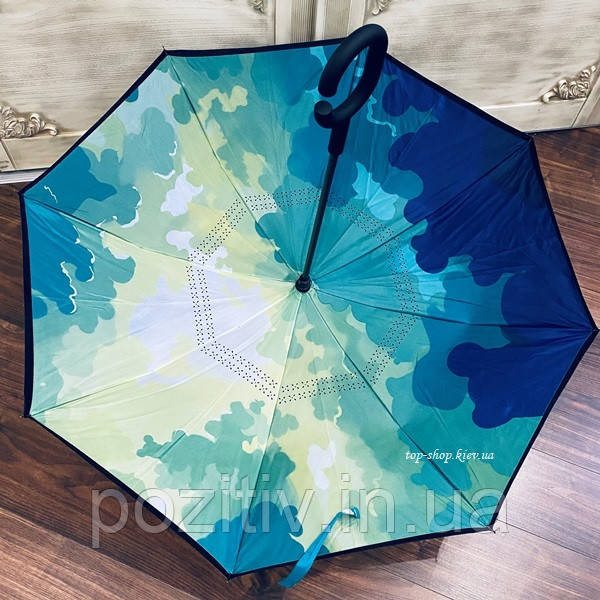 Розумний парасолька навпаки Up-Brella вітрозахисний зонт трость, антизонт
