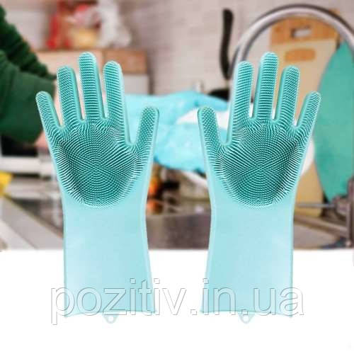 Силіконові багатофункціональні рукавички для миття та чищення Silicone Magic Gloves, фото 1