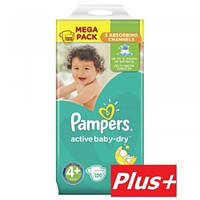 Підгузники Pampers Active Baby-Dry Maxi Plus 4+(9-16 кг) 120 шт (Памперси)