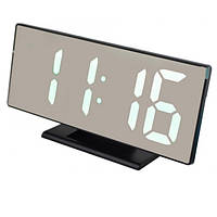 Електронні настільні дзеркальні LED годинник з будильником і термометром UKC DS-3618L білі цифри