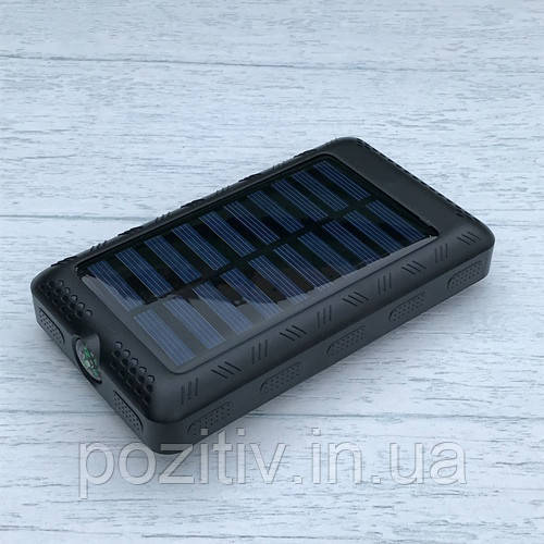 Сонячне зарядний пристрій Power Bank 50000 mAh + ліхтар компас, фото 1