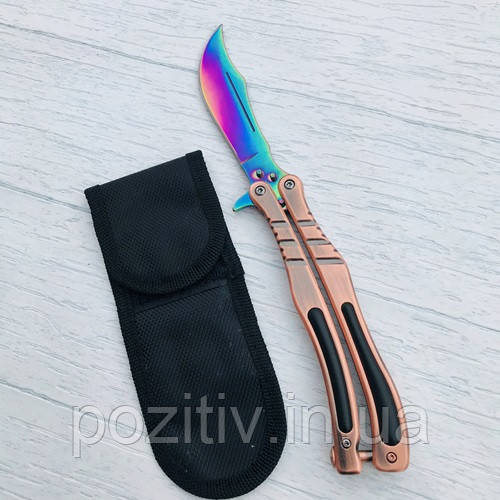 Складаний ніж-метелик балисонг cs go хамелеоновый, фото 1