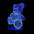 Дитячий світильник 3D "Ведмедик з серцем", фото 2