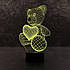 Дитячий світильник 3D "Ведмедик з серцем", фото 3