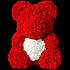Мишко з троянд з серцем Bear Flowers 40 см з коробкою, фото 4