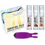 Набір з 3-х смаків стимулюючого лубриканта Amoreane Med (3х10мл) і вибропули Adrien Lastic Purple 777Store.com.ua, фото 2