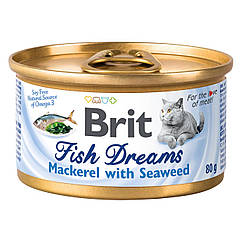 Вологий корм для кішок Brit Fish Dreams 80 г (скумбрія і водорості)