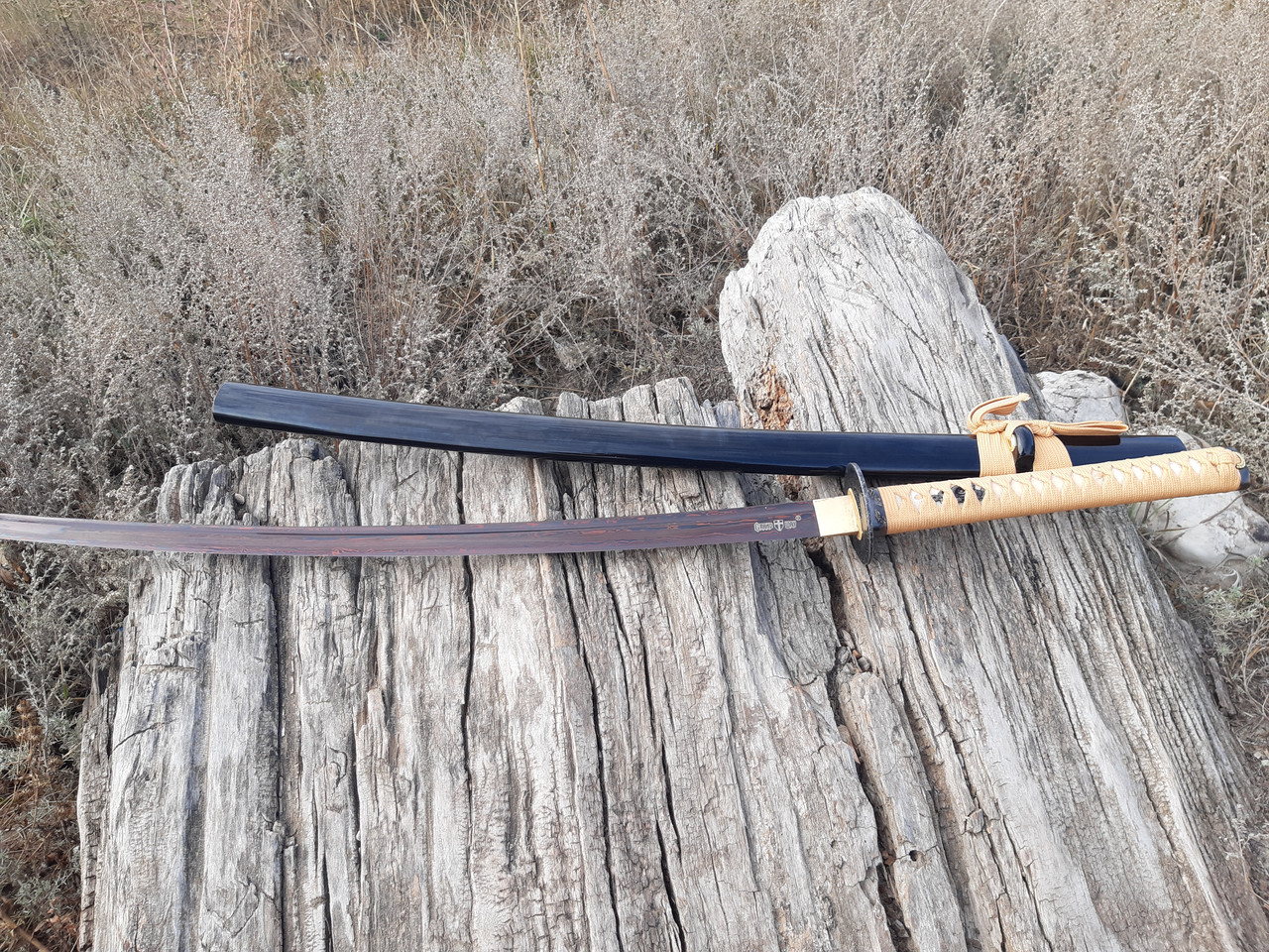 Самурайський меч катана дамаск ,підставка та чохол cpa