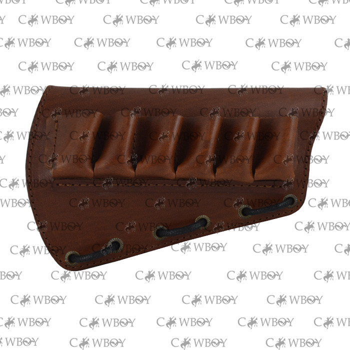 Патронташ на приклад (12 калібр, 6 комірок), коричневий