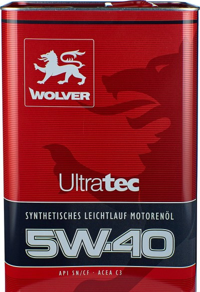 Масло WOLVER Ultratec 5W-40, API SN/CF 4л