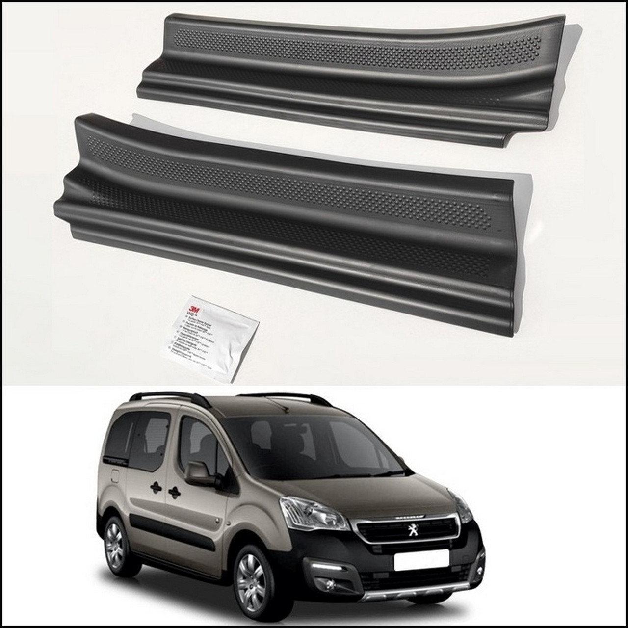 Пластикові захисні накладки на пороги для Peugeot Partner ll / Partner Tepee 2008-2018