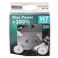 Галогенні лампи в фару авто Н7 12 V 55 W BREVIA Max Power+100% (2 шт.)