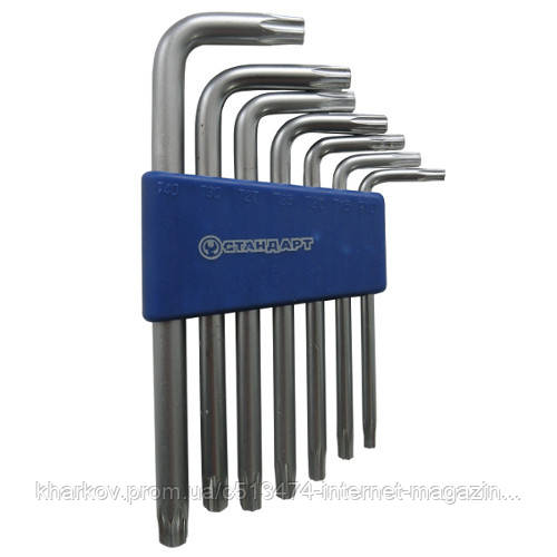 Набір ключів TORX з отвором Г-образних 7ед. СТАНДАРТ TKS0701