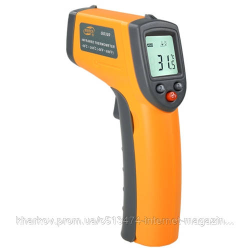 Безконтактний інфрачервоний термометр (пірометр) -50-380°C, 12:1, EMS=0,95 BENETECH GM320