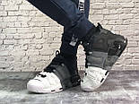 Зимові чоловічі кросівки Air More Uptempo "Winter" з хутром сірі. Фото в живу. Топ топ, фото 2
