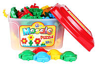 Игрушка Мозаика пазлы Пчелка ТехноК 3619 в контейнере 52 фишки детская пластиковая развивающая для детей