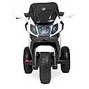 Дитячий електромобіль Мотоцикл M 4189 AL-1, BMW, музика, світло, надувні колеса, шкіра, білий, фото 3