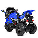 Дитячий електромобіль Мотоцикл M 4189 AL-4, BMW, музика, світло, надувні колеса, шкіра, синій, фото 5