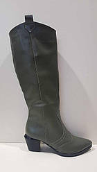 STTOPA демі. Висота 42 см. Розміри 36-43. Чоботи великих розмірів шкіряні. Каблук 7 см. 251-3643-7 Хакі