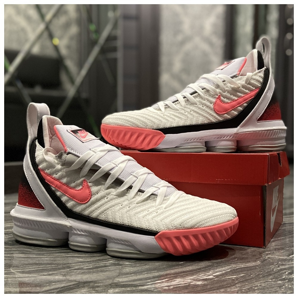 Чоловічі кросівки Nike LeBron 16 White Pink, чоловічі кросівки найк леброн 16 чоловічі кросівки Nike LeBron 16