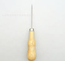 Шило для шкіри з прямою дерев'яною ручкою