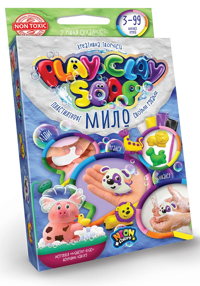 Набір для створення мила "Пластилінове мило" 4 кольори "PLAY CLAY SOAP" PCS-02-01,02,03,04