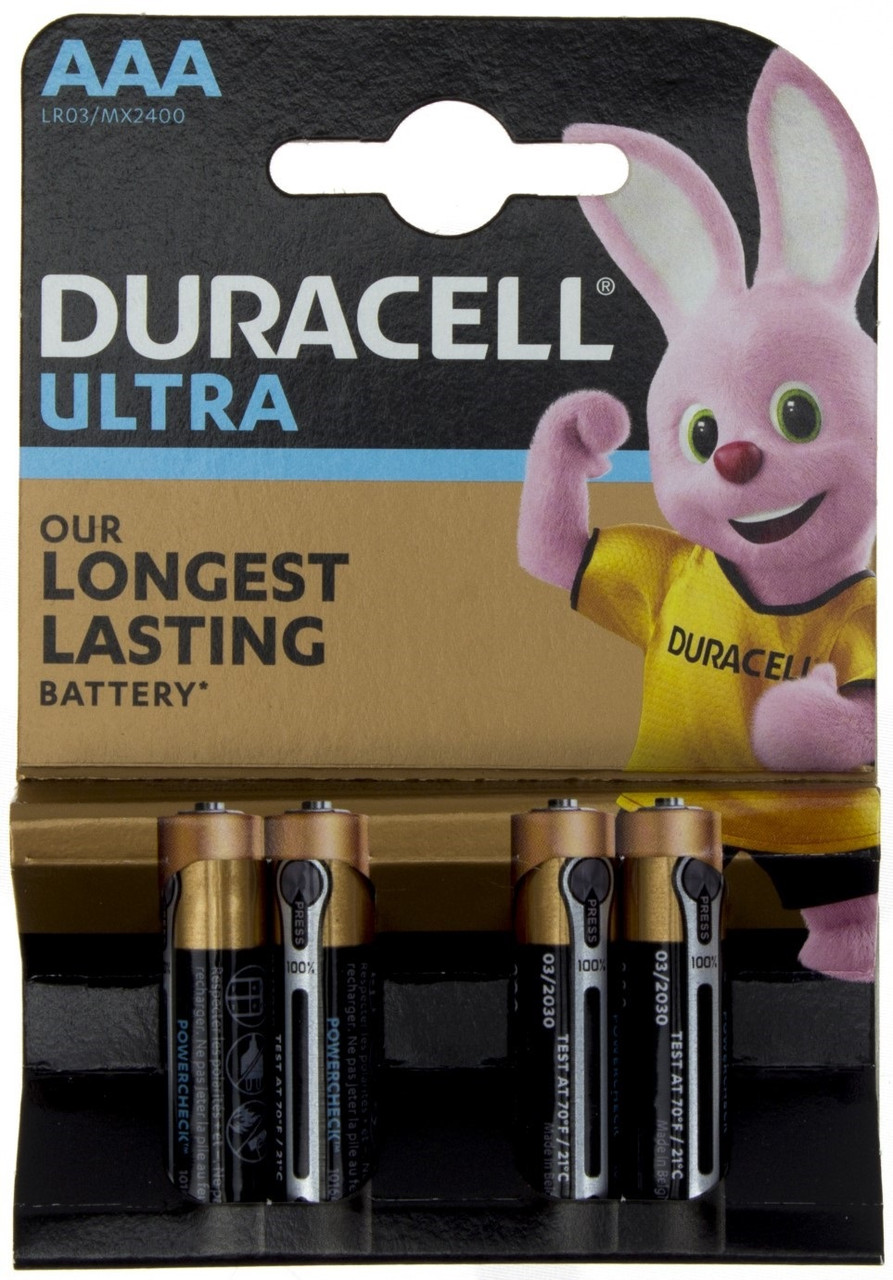 Батарейки Duracell індикатор заряду Ultra Power LR-03/блістер 4шт (10)