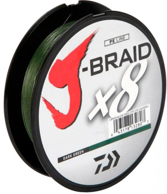 Шнур Daiwa J-Braid X8 0,06 mm 150m Dark Green