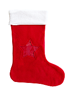 Новорічний мішок для цукерок і подарунків «Новорічний носок» із прозорою зіркою.