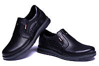 Кожаные спортивные мужские туфли, повседневные мужские туфли на резинке из натуральной кожи