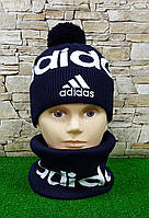 Комплект шапка+бафф Adidas Originals Pom Pom Fleece