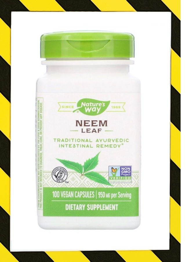 Nature's Way, Нім (лист) Neem Leaf, природний антибіотик 950 mg, 100 веганів капсул