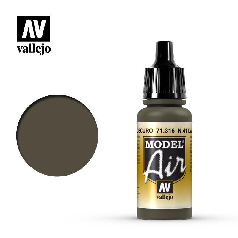 Num. 41 Dark Olive Drab. Фарба акрилова 17 мл. VALLEJO MODEL AIR 71316